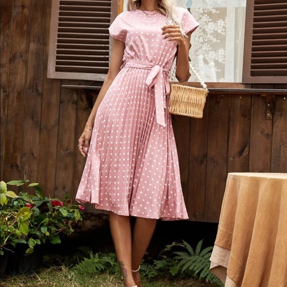 Boho gypsy dot belted midi dress - Picture 6 of 7